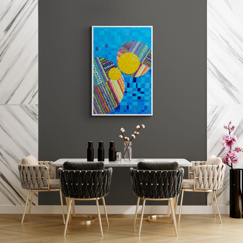 Peinture géométrique minimaliste numérique COSMIC WHISPER 11" huile à la spatule" - fichier numérique téléchargeable