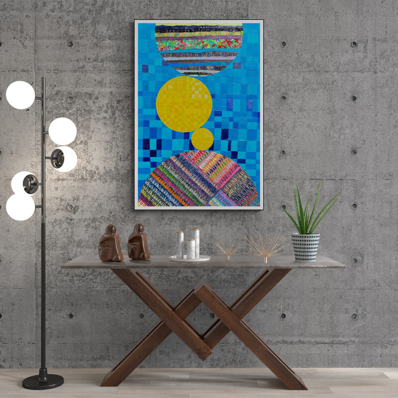 Peinture géométrique minimaliste numérique COSMIC WHISPER 12" huile à la spatule" - fichier numérique téléchargeable