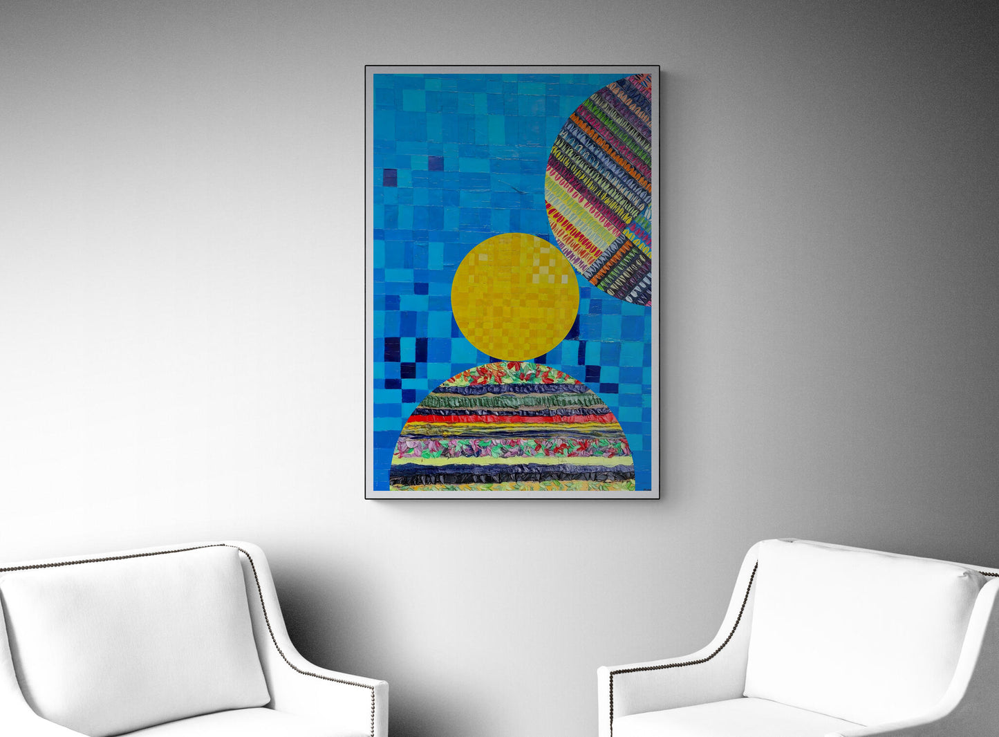 Peinture géométrique minimaliste numérique COSMIC WHISPER 13" huile à la spatule" - fichier numérique téléchargeable