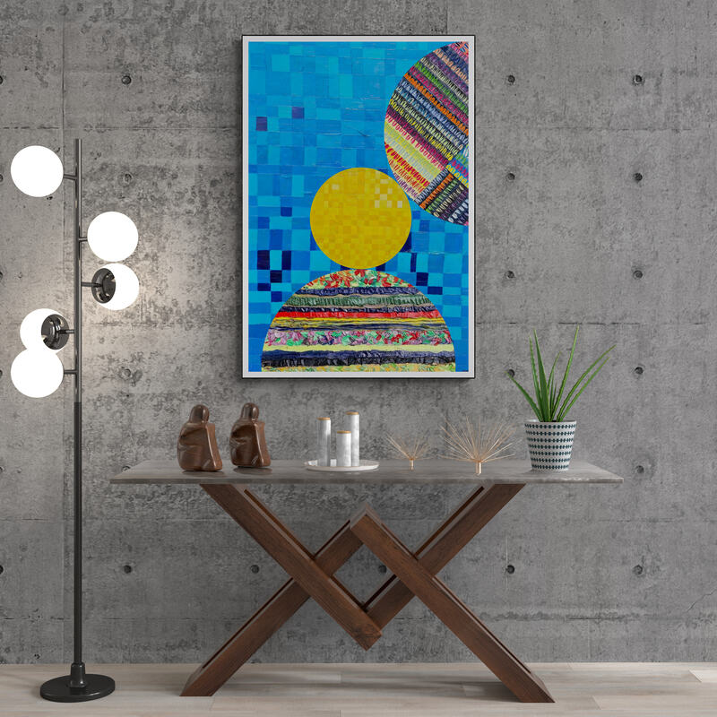 Peinture géométrique minimaliste numérique COSMIC WHISPER 13" huile à la spatule" - fichier numérique téléchargeable