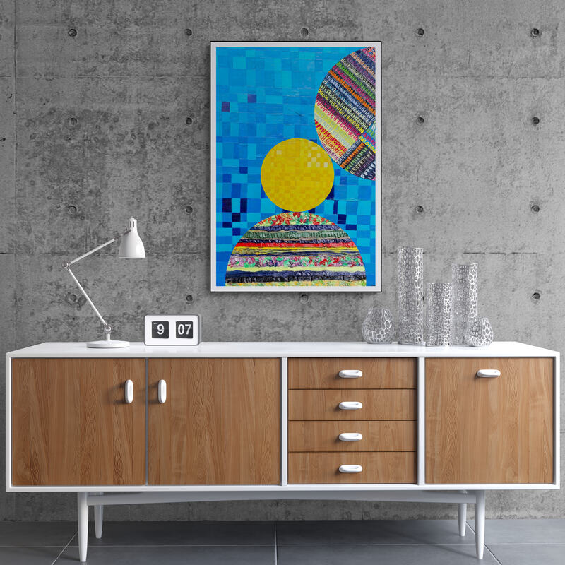 Peinture géométrique minimaliste numérique COSMIC WHISPER 13" huile à la spatule" - fichier numérique téléchargeable
