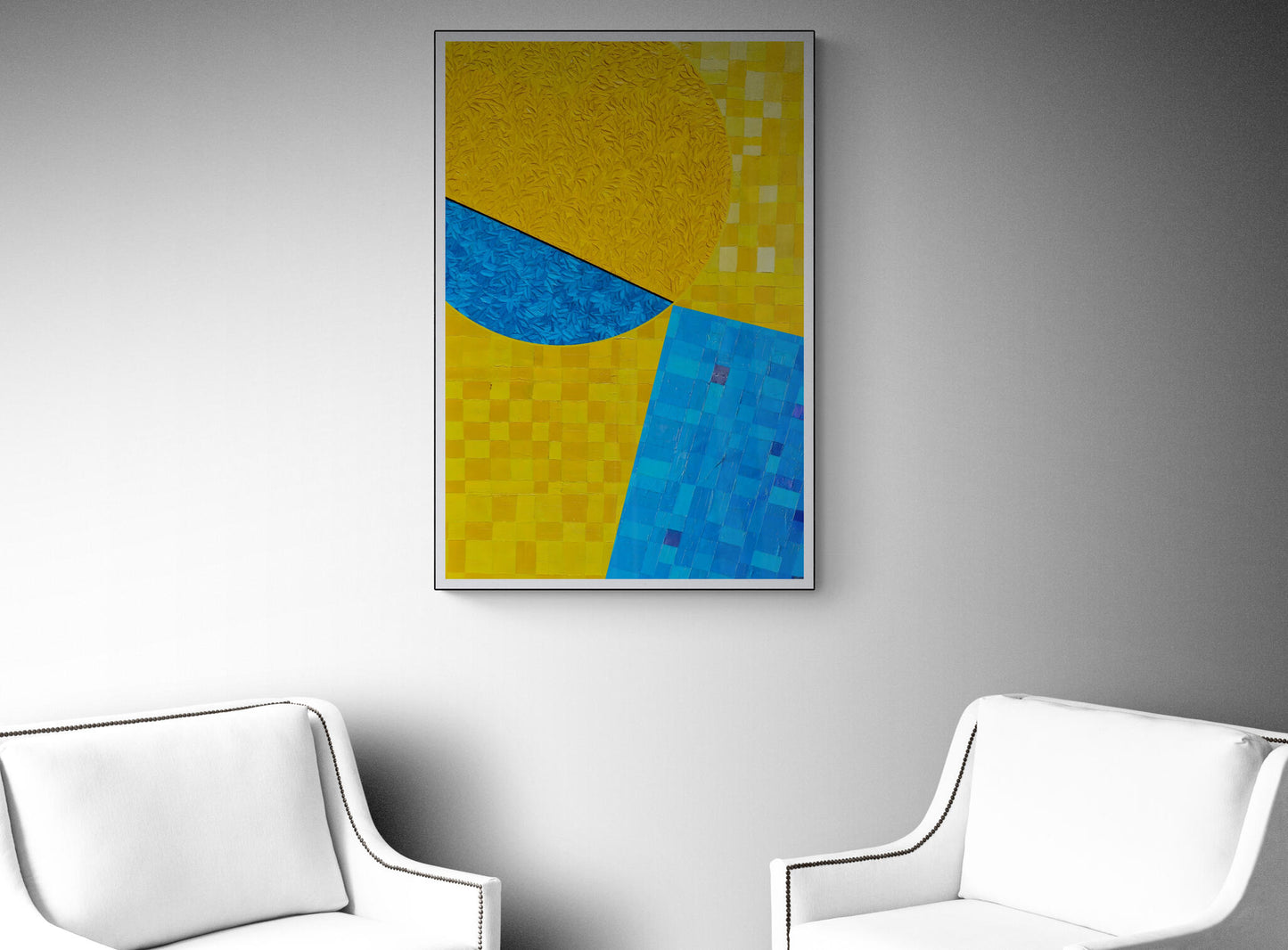 peinture géométrique minimaliste numérique COSMIC WHISPER 2" huile à la spatule" - fichier numérique téléchargeable
