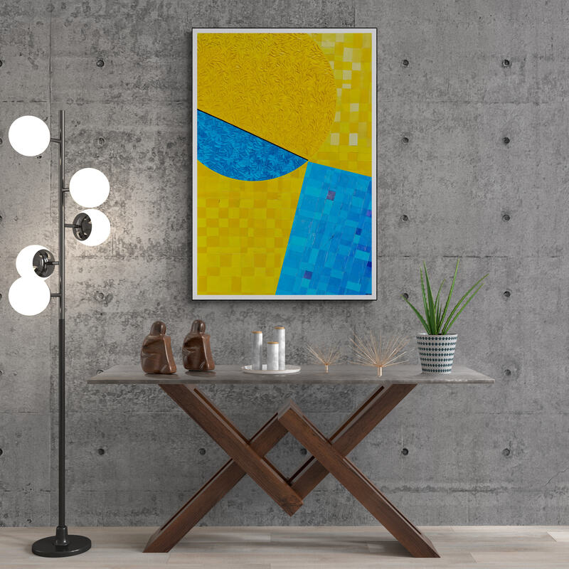 peinture géométrique minimaliste numérique COSMIC WHISPER 2" huile à la spatule" - fichier numérique téléchargeable