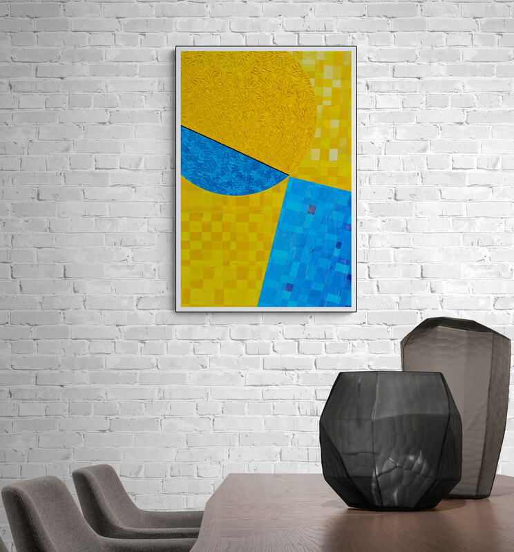 peinture géométrique minimaliste numérique COSMIC WHISPER 2" huile à la spatule" - fichier numérique téléchargeable