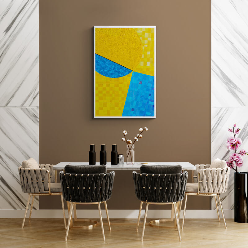 peinture géométrique minimaliste numérique COSMIC WHISPER 2" huile à la spatule" - fichier numérique téléchargeable