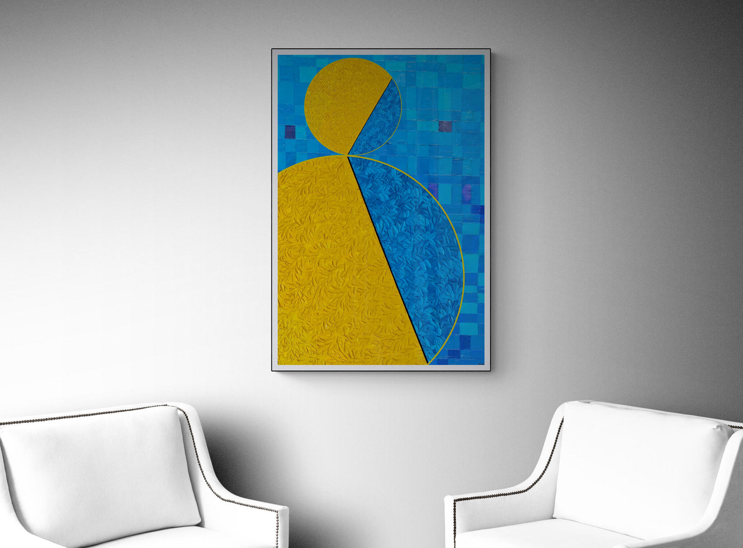 peinture géométrique minimaliste numérique COSMIC WHISPER 3" huile à la spatule" - fichier numérique téléchargeable