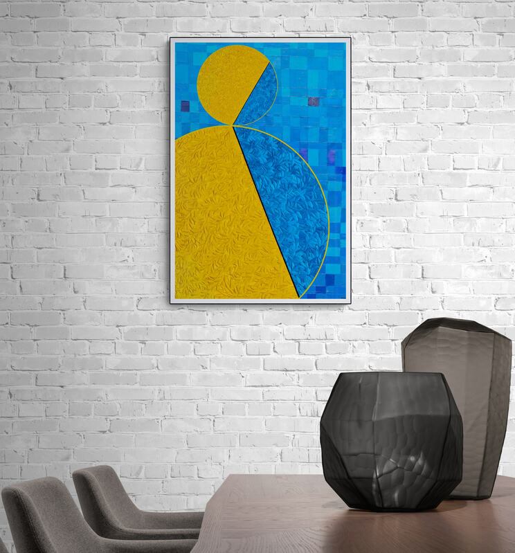 peinture géométrique minimaliste numérique COSMIC WHISPER 3" huile à la spatule" - fichier numérique téléchargeable