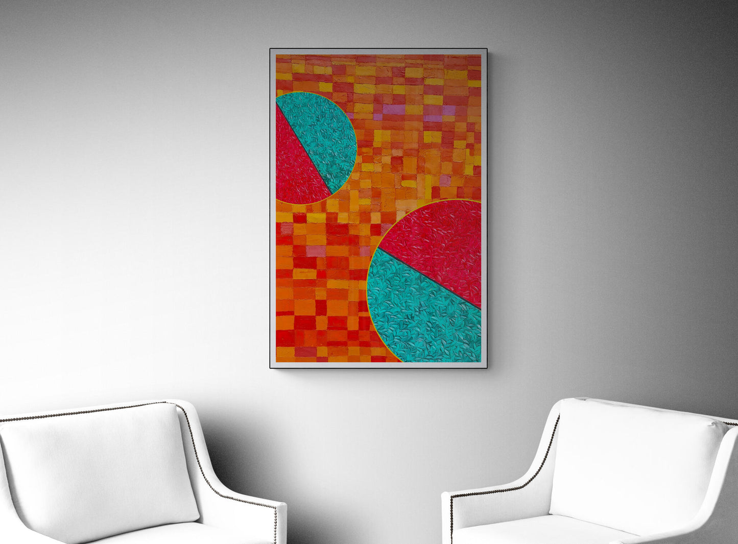 peinture géométrique minimaliste numérique COSMIC WHISPER 4" huile à la spatule" - fichier numérique téléchargeable
