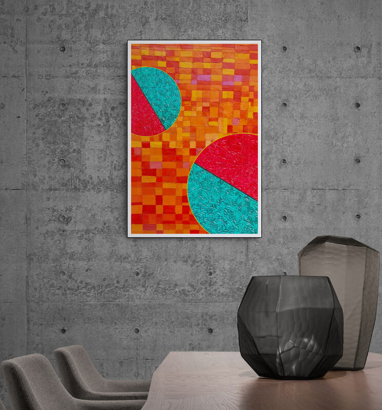 peinture géométrique minimaliste numérique COSMIC WHISPER 4" huile à la spatule" - fichier numérique téléchargeable