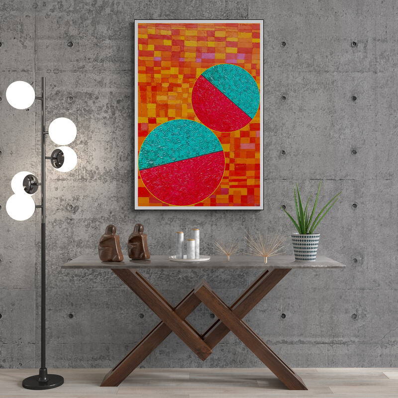Peinture géométrique minimaliste numérique COSMIC WHISPER 6 " huile à la spatule" - fichier numérique téléchargeable