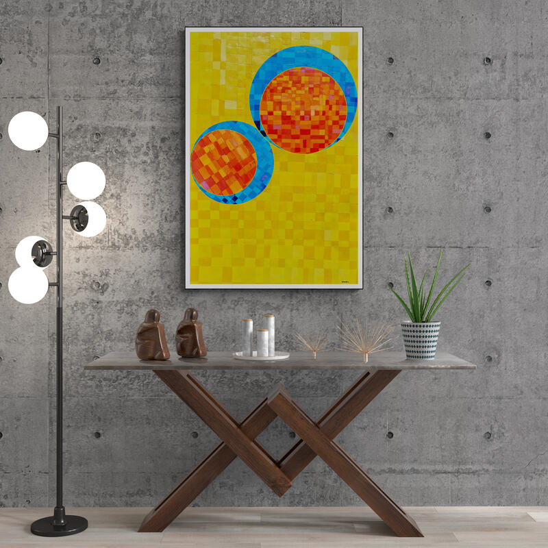 Peinture géométrique minimaliste numérique COSMIC WHISPER 7 " huile à la spatule" - fichier numérique téléchargeable