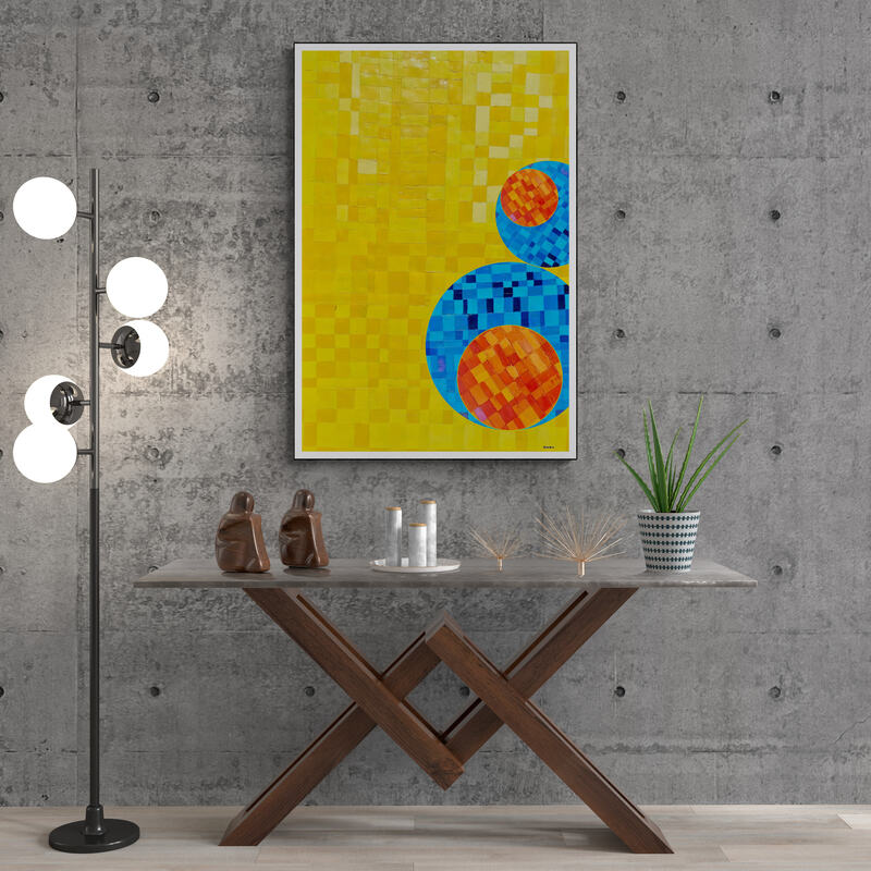 Peinture géométrique minimaliste numérique COSMIC WHISPER 8 " huile à la spatule" - fichier numérique téléchargeable