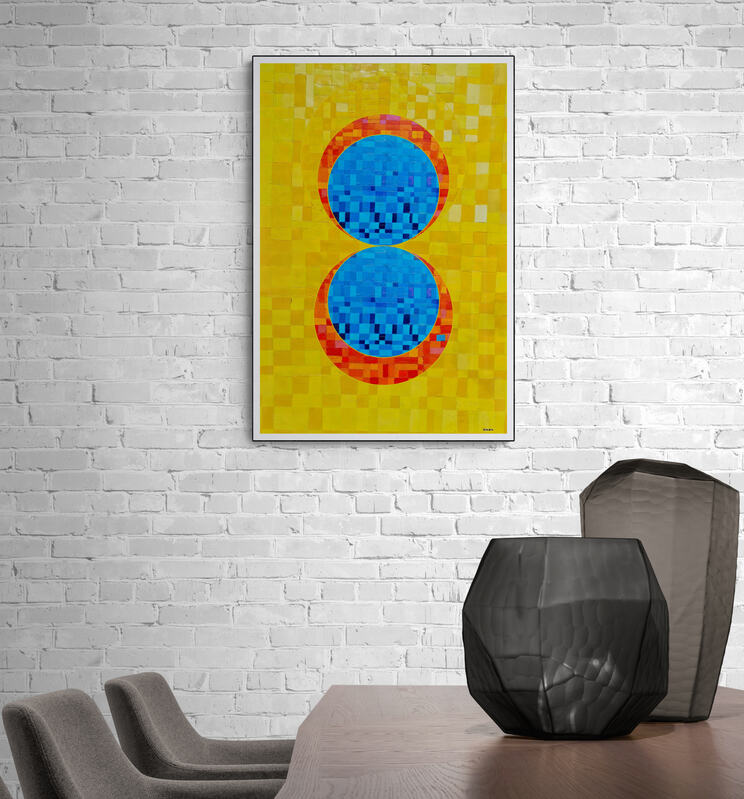 Peinture géométrique minimaliste numérique COSMIC WHISPER 9 " huile à la spatule" - fichier numérique téléchargeable