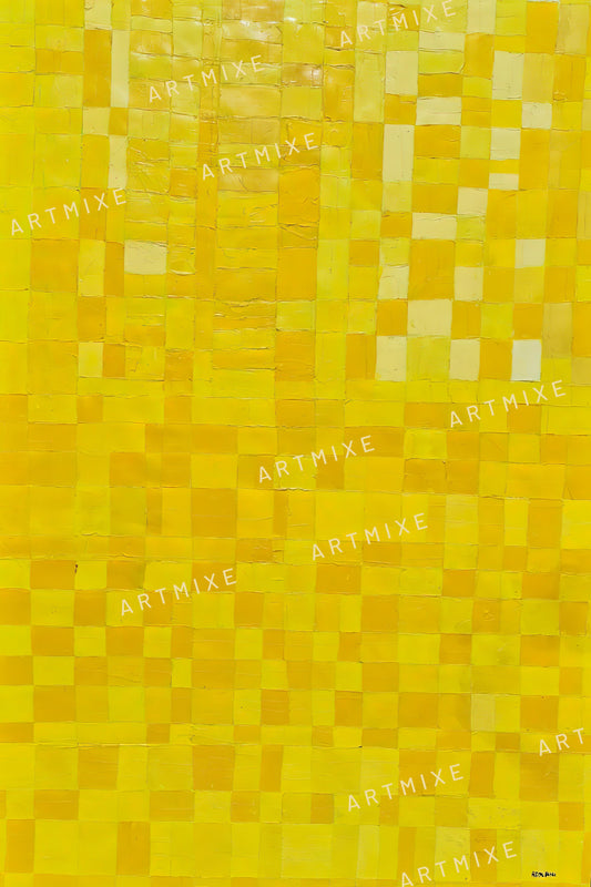 Peinture géométrique minimaliste numérique  JAUNE POLYCHROME 2.0 " huile à la spatule" - fichier numérique téléchargeable